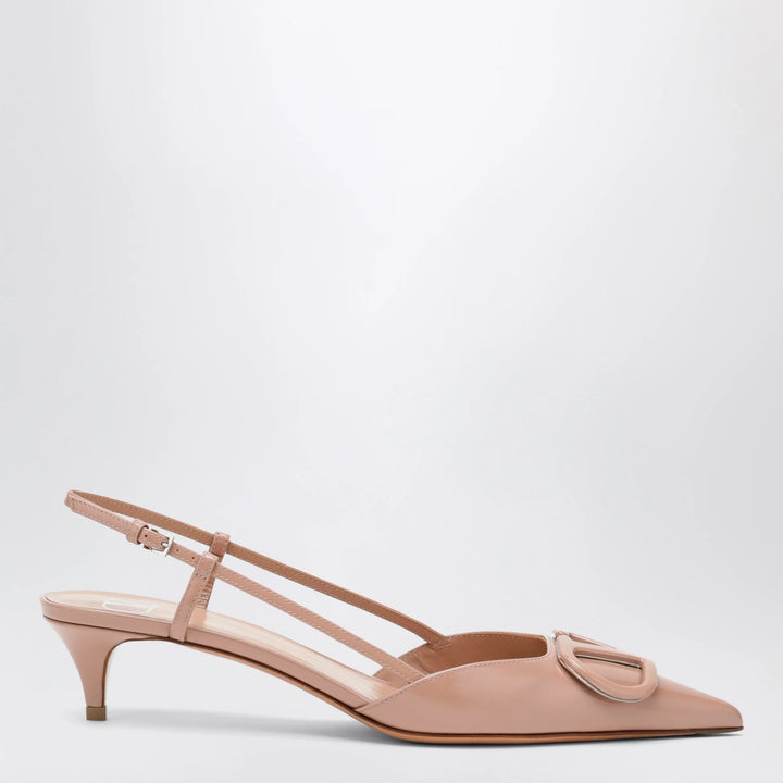 Valentino Garavani - Cinnamon pink VLogo Signature patent leather slingback pumps