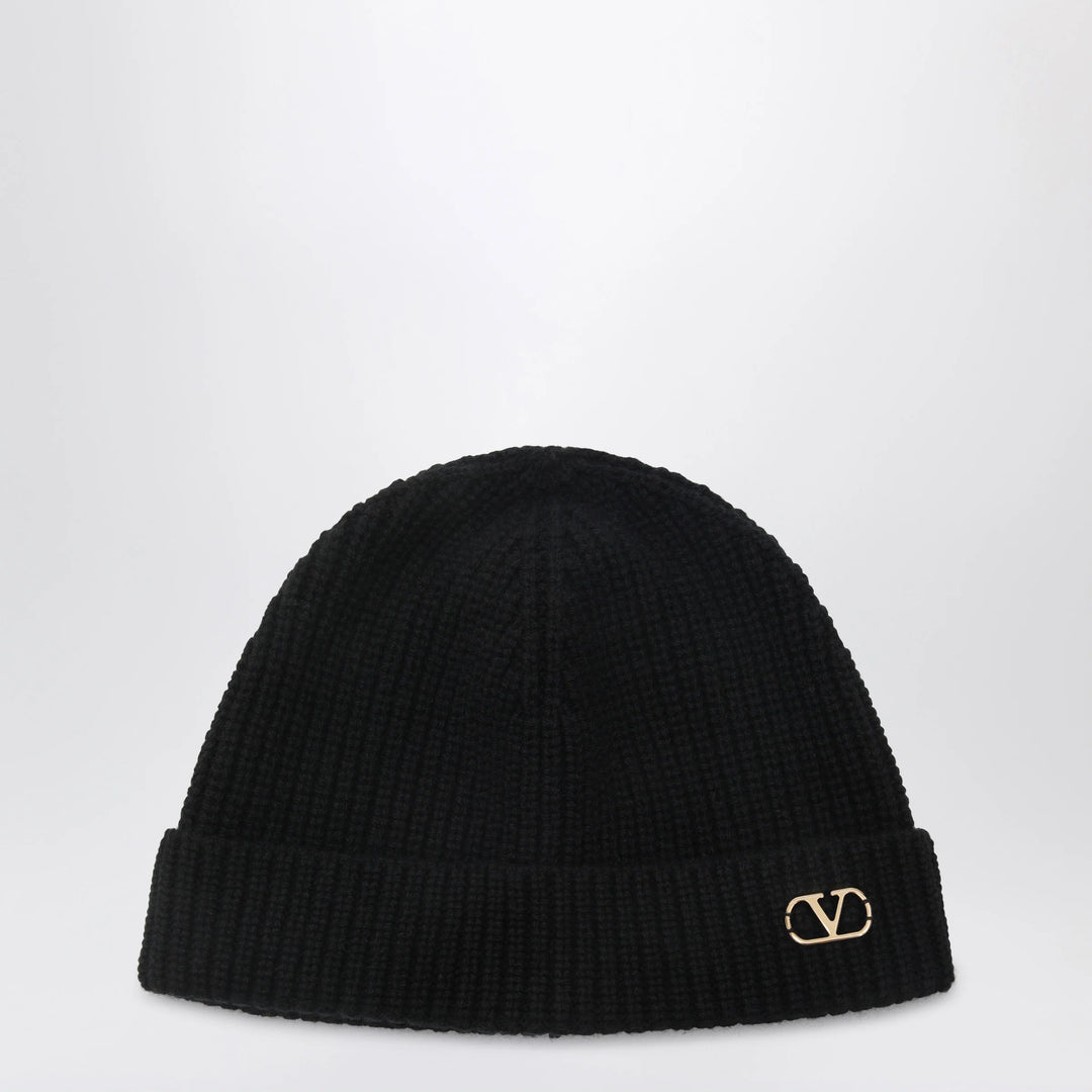 Valentino Garavani - Black Vlogo Signature cashmere beanie