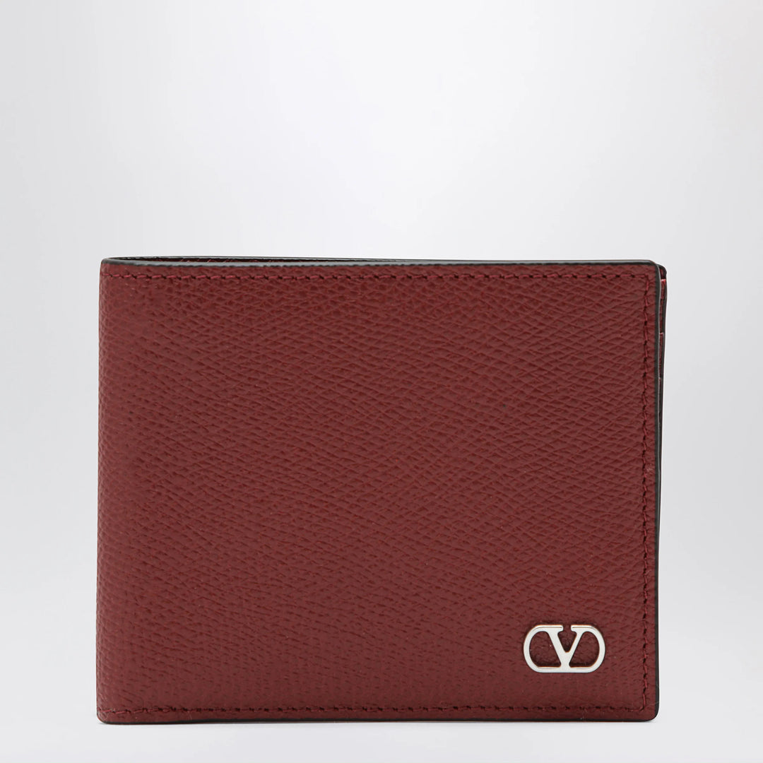 Valentino - Dark red Vlogo Signature bi-fold wallet
