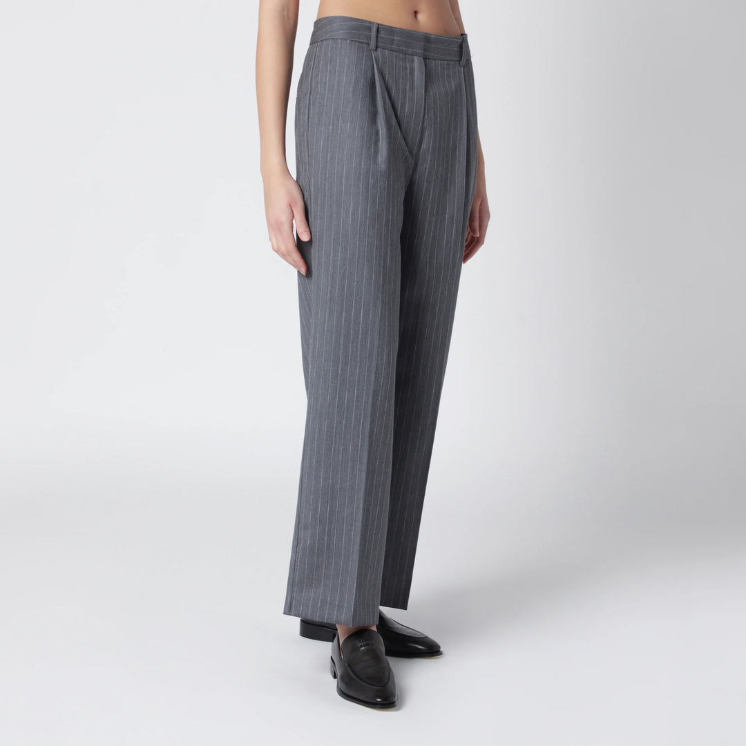 ANINE BING - Trent cropped trousers in light grey fabric