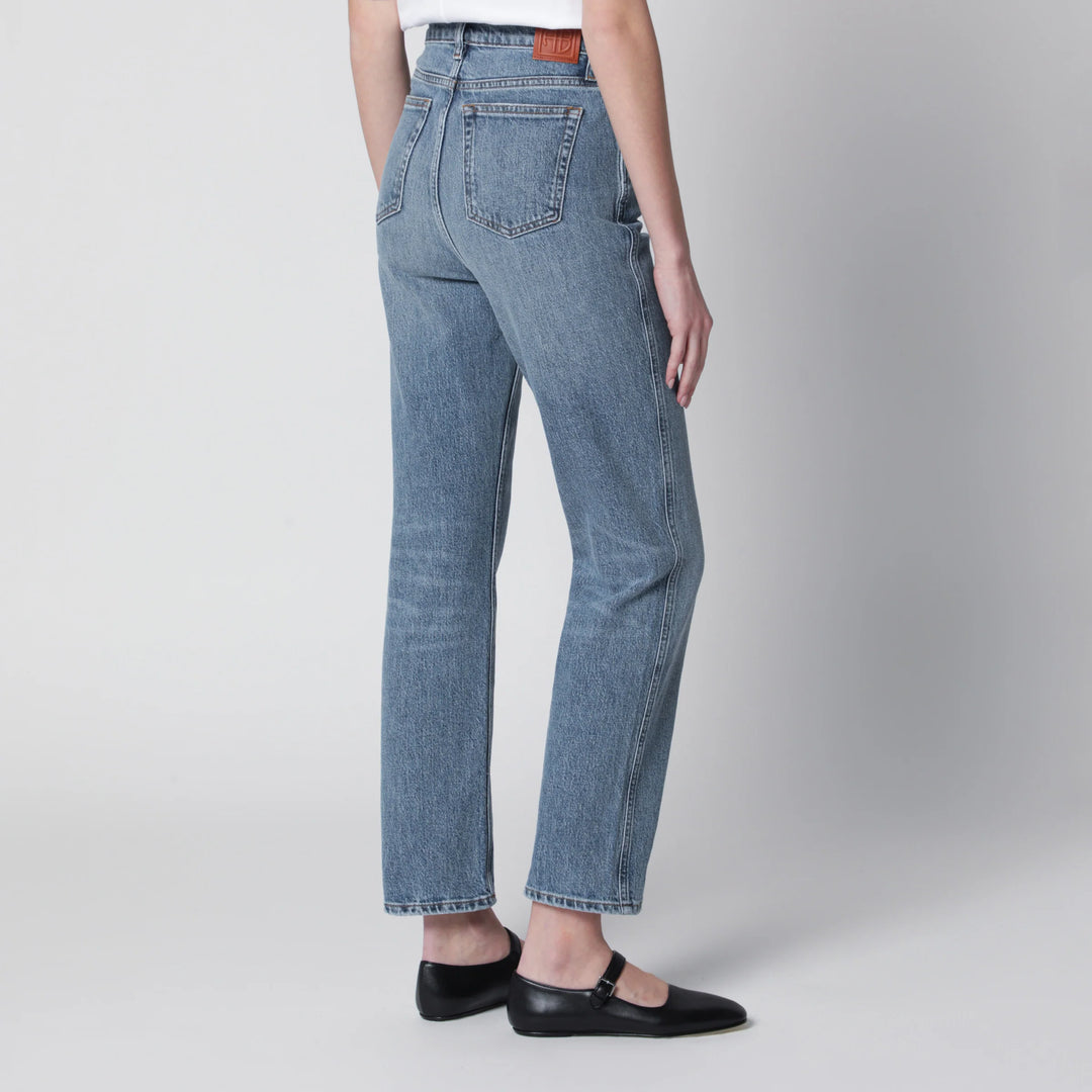 ANINE BING - High-rise jeans in light-wash cotton denim