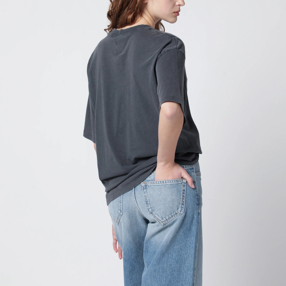 ANINE BING - Spencer Eagle washed black T-shirt