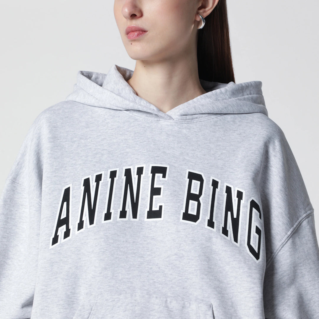 ANINE BING - Harvey New Classic oversized cotton hoodie in grey