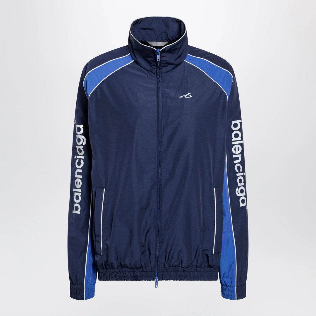 Balenciaga - Navy blue Techwear zip-up jacket in cotton blend