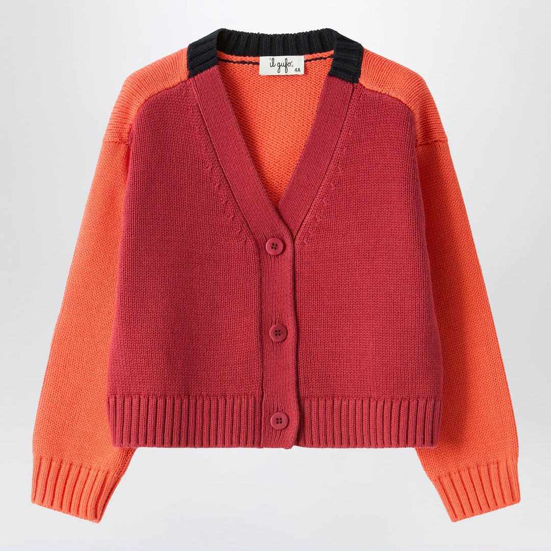 Il Gufo - Color-block organic cotton cardigan