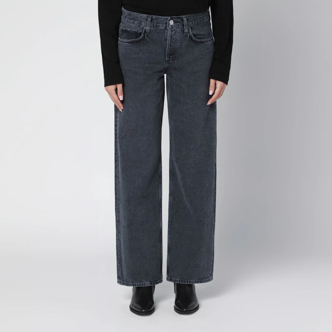 AGOLDE - Black faded-effect jeans