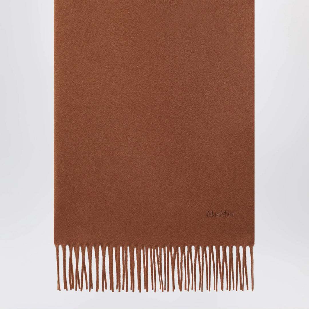 Max Mara - Leather-brown cashmere scarf