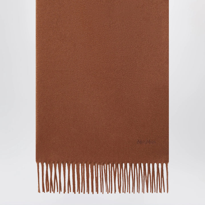 Max Mara - Leather-brown cashmere scarf