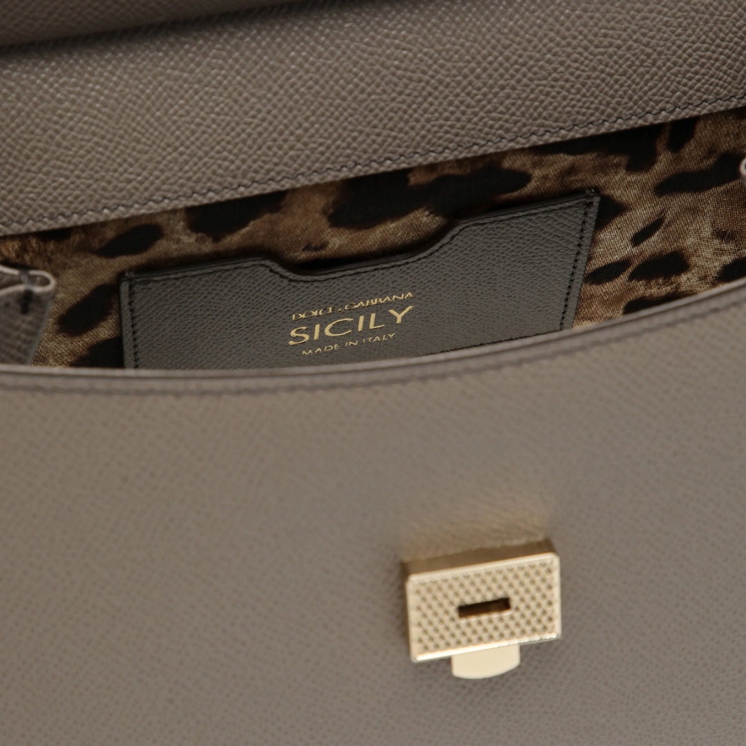 Dolce&amp;Gabbana - Medium Sicily handbag in light mud colour