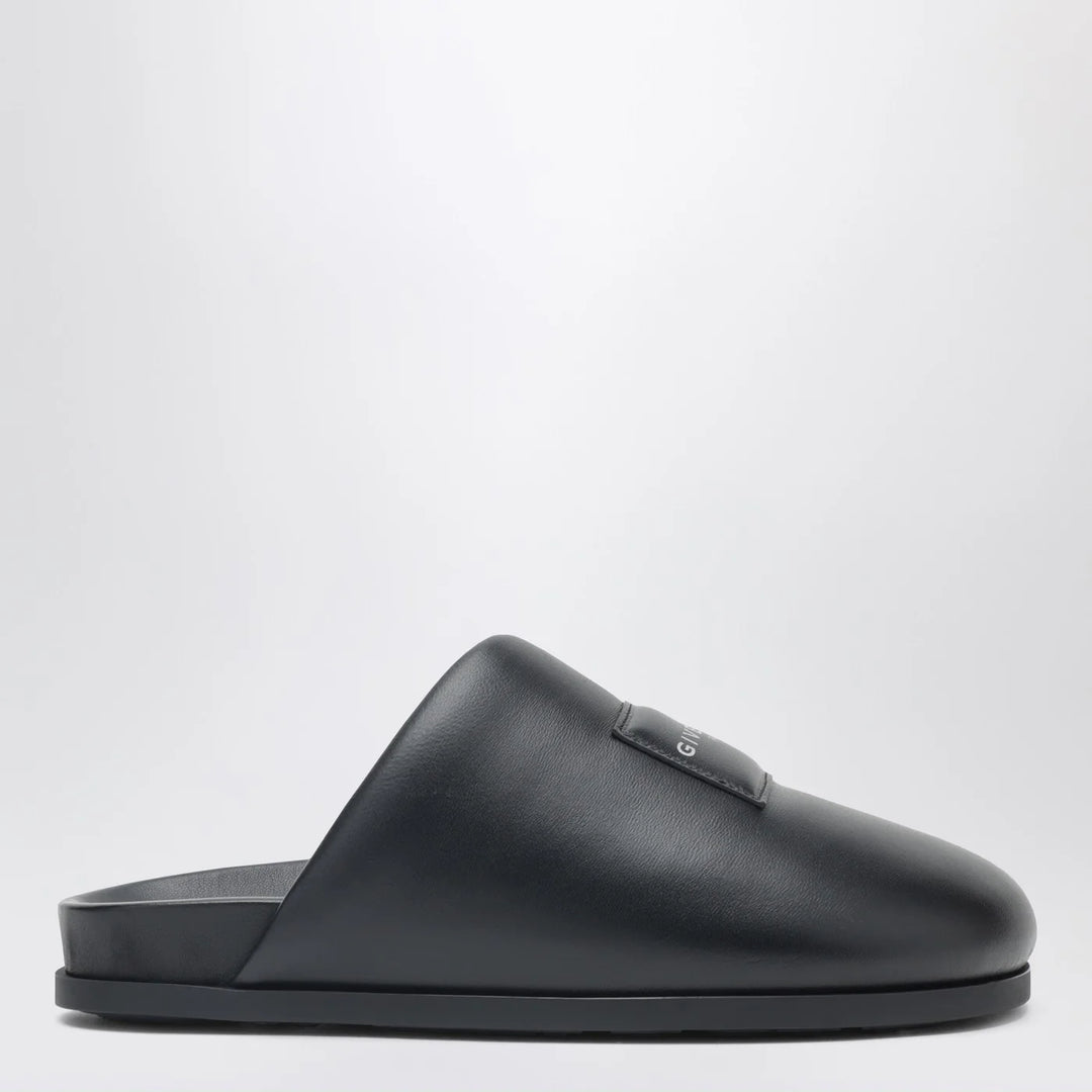Givenchy - Label flat mules in black nappa leather