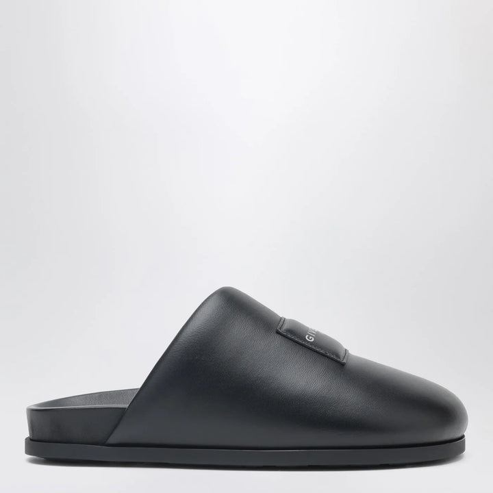 Givenchy - Label flat mules in black nappa leather