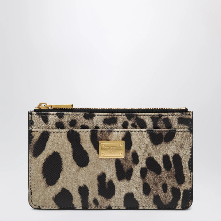 Dolce&amp;Gabbana - Dauphine calfskin leopard-print card holder