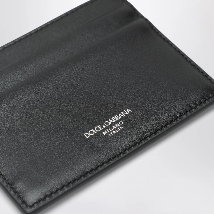 Dolce&amp;Gabbana - Woven plongé calfskin card holder in black