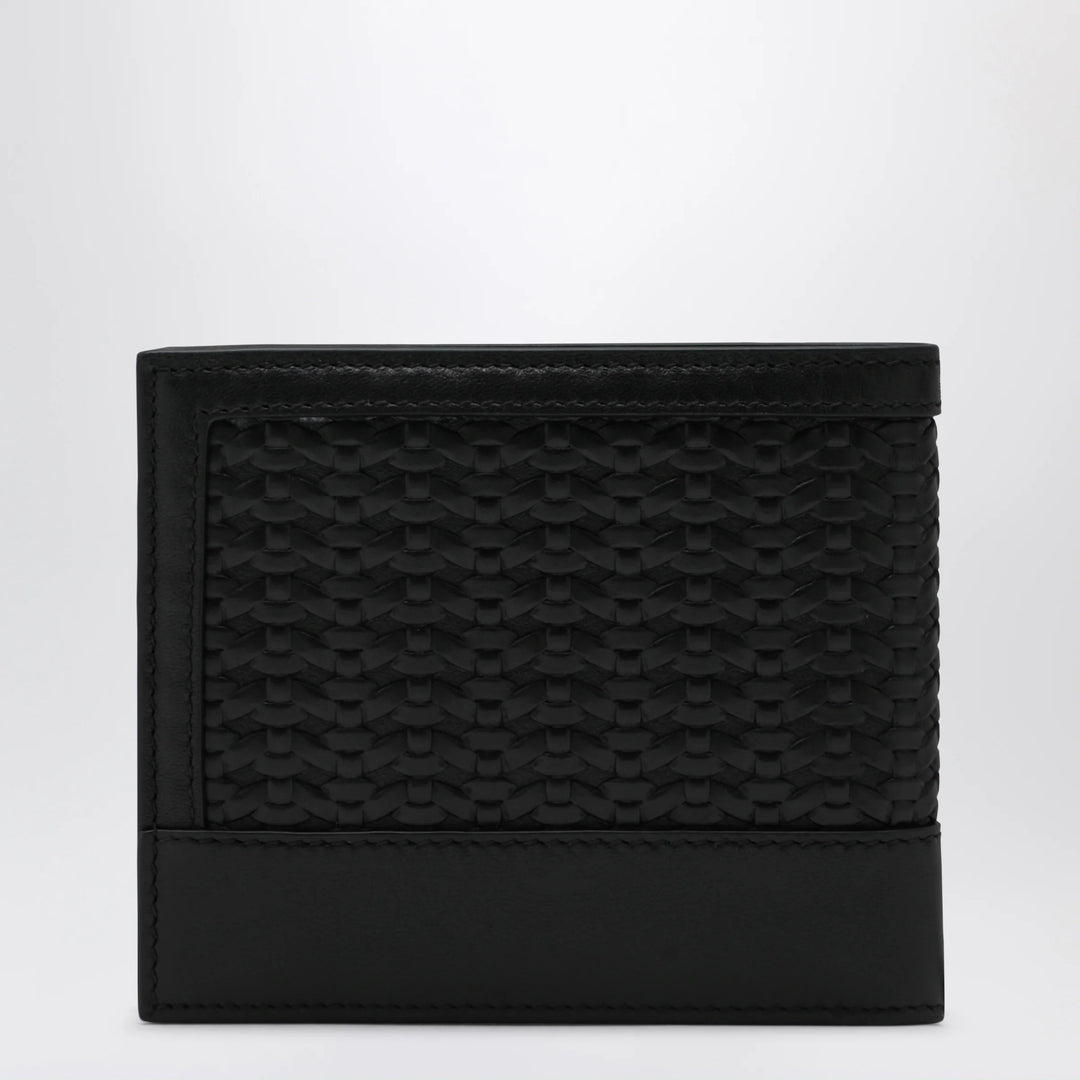 Dolce&amp;Gabbana - Woven plongé calfskin wallet in black