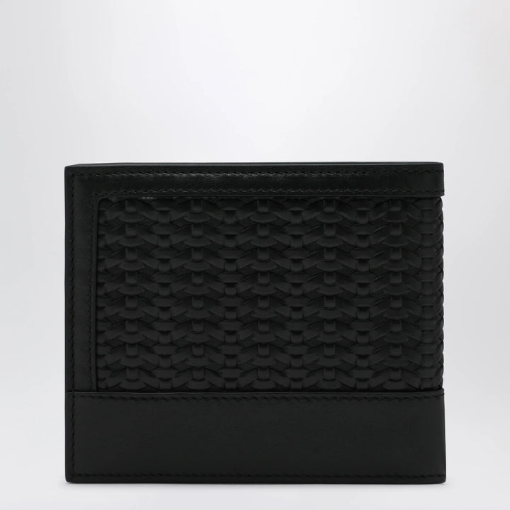 Dolce&amp;Gabbana - Woven plongé calfskin wallet in black