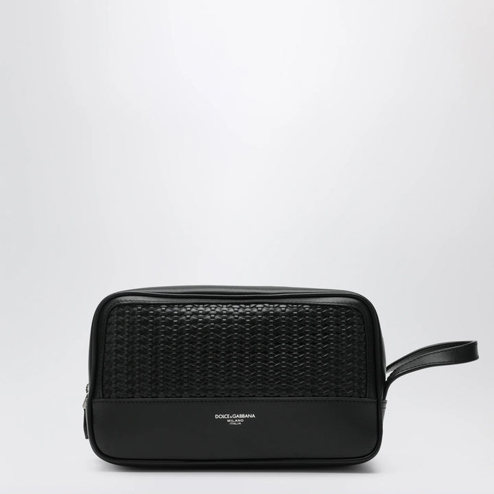 Dolce&amp;Gabbana - Atene toiletry bag in plonge calfskin leather, black