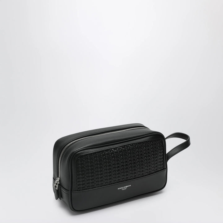 Dolce&amp;Gabbana - Atene toiletry bag in plonge calfskin leather, black