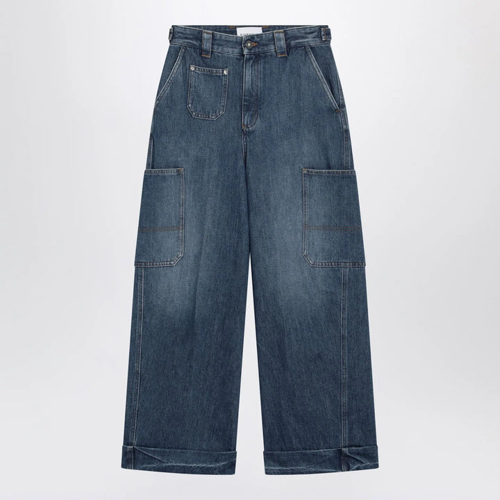 Givenchy - Cropped Cocoon cargo jeans in medium blue