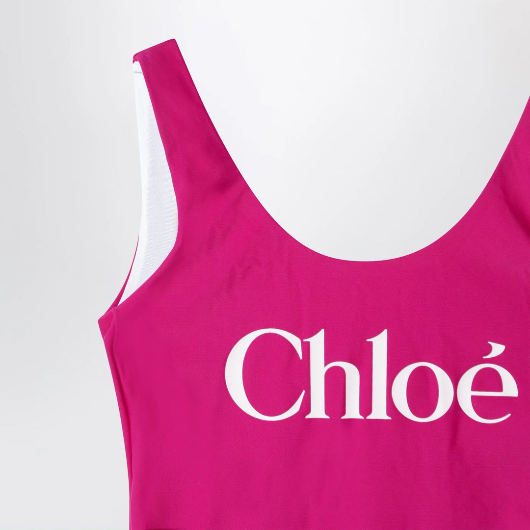 Chloé - Fuchsia swimsuit with logo