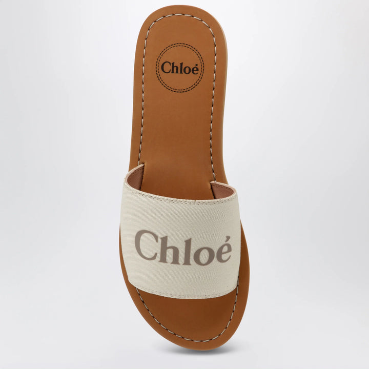 Chloé - White slides with logo