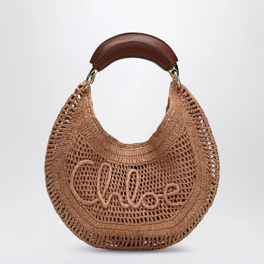 Chloé - Borsa Hobo Summer Banana in rafia beige