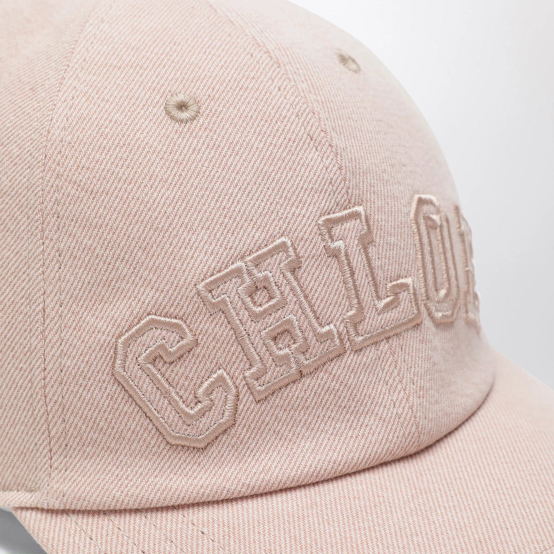 Chloé - Pink cotton denim baseball cap