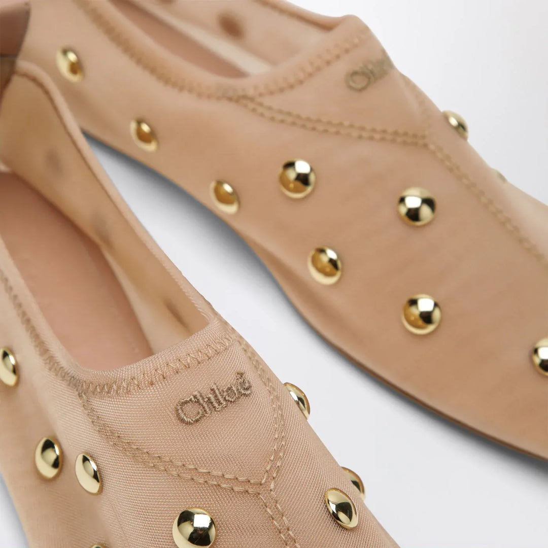 Chloé - Rita Blushy Beige ballet flats in transparent mesh