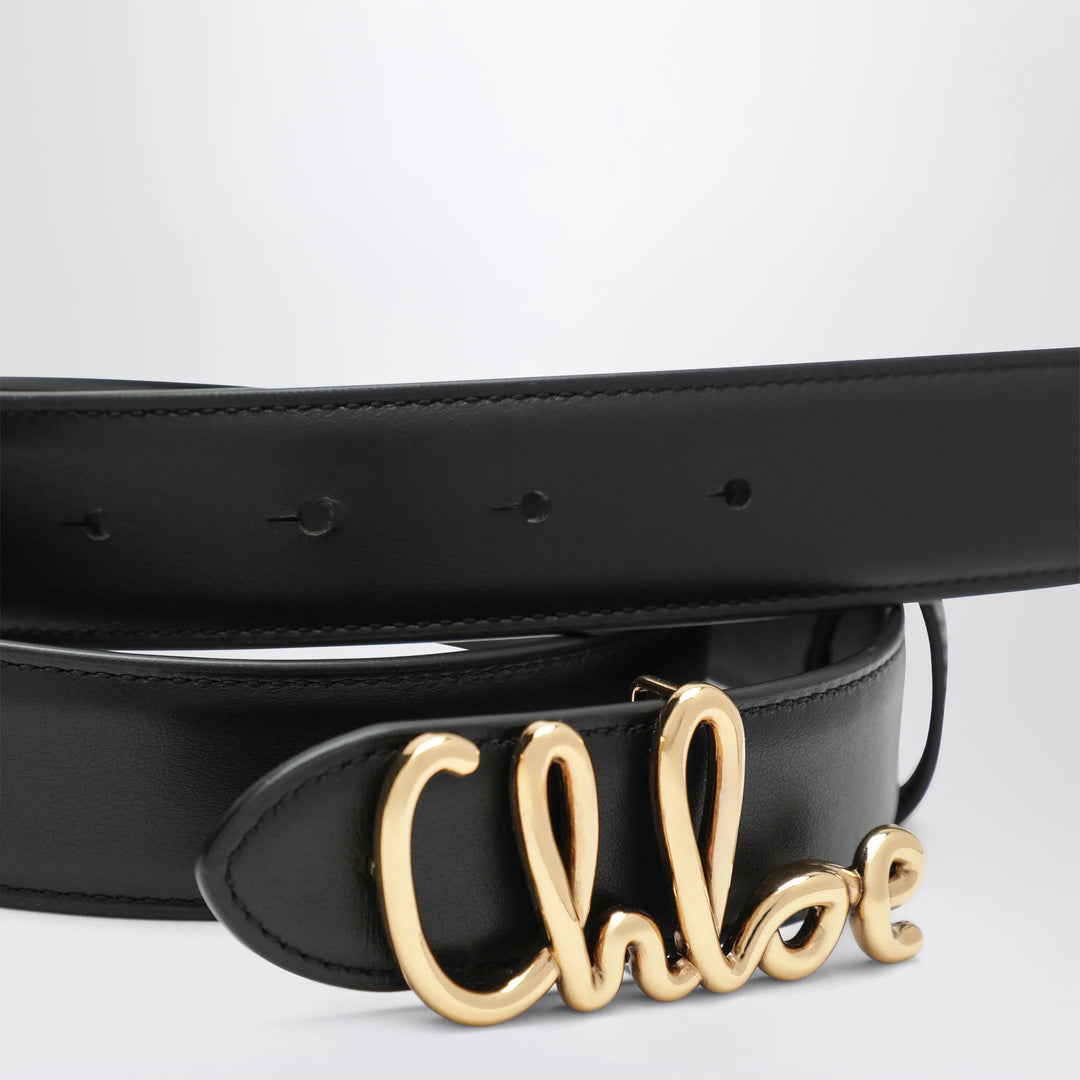 Chloé - Iconic calfskin leather belt in black