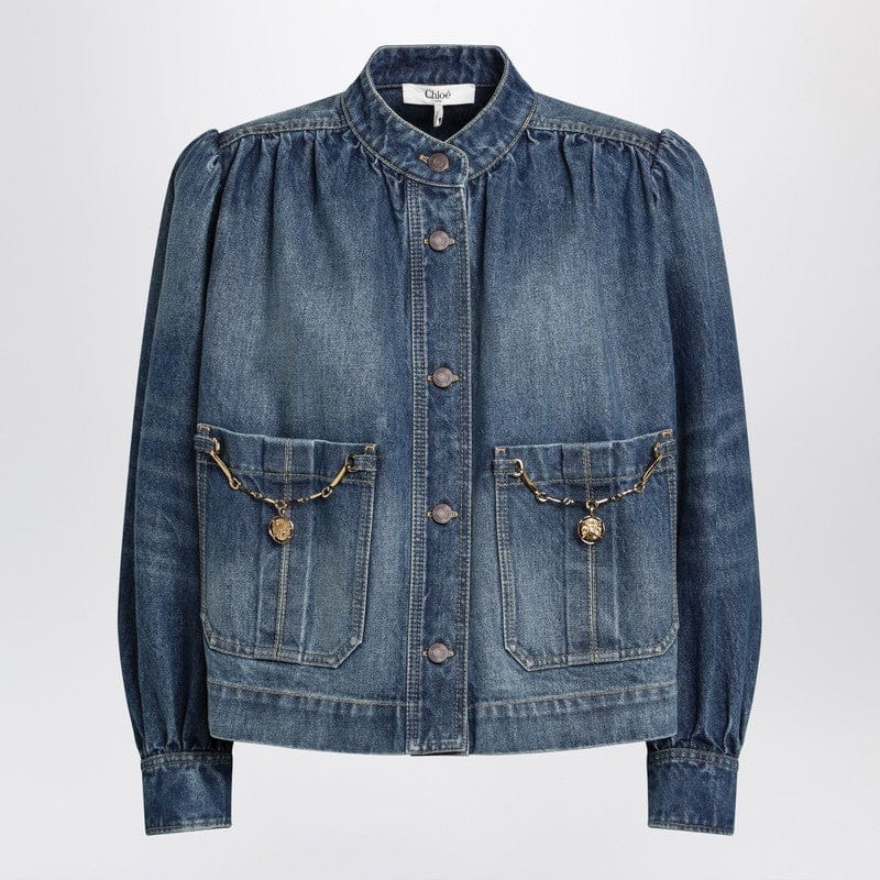 Coats & Jackets Chloé - Indigo blue gathered denim jacket - 40 FR Brand