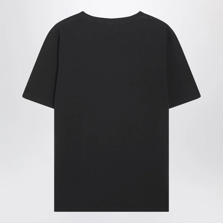 Chloé - Black oversized T-shirt with logo and flamingo print