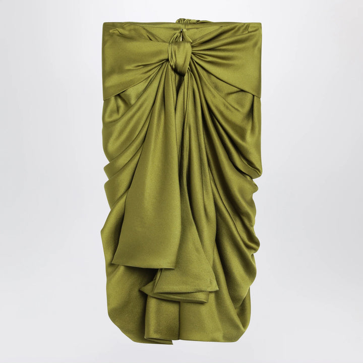 Chloé - Green draped silk skirt