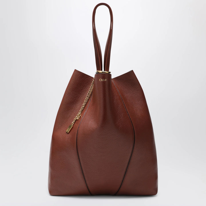 Chloé - Large brown Chloé Spin Tote Bag