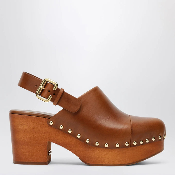 Chloé - Brown Jeannette clogs with studs