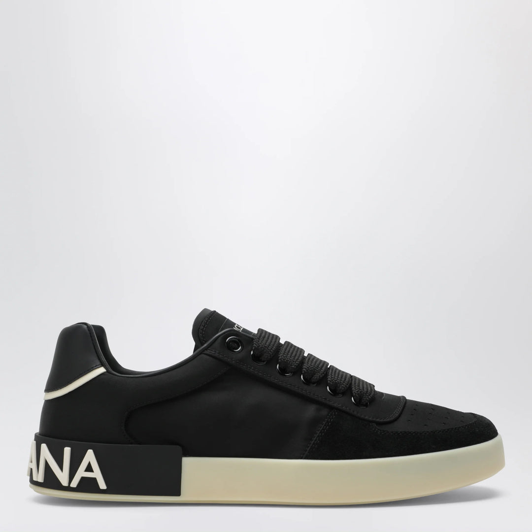 Dolce&amp;Gabbana - Portofino panelled sneakers in black leather