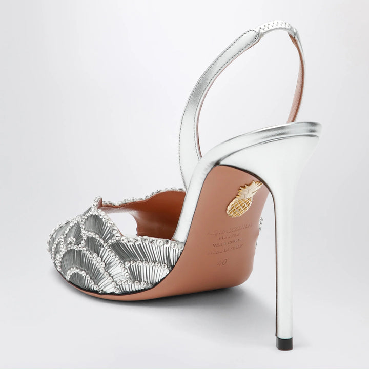 Aquazzura - Ce Soir silver sandals in nappa leather