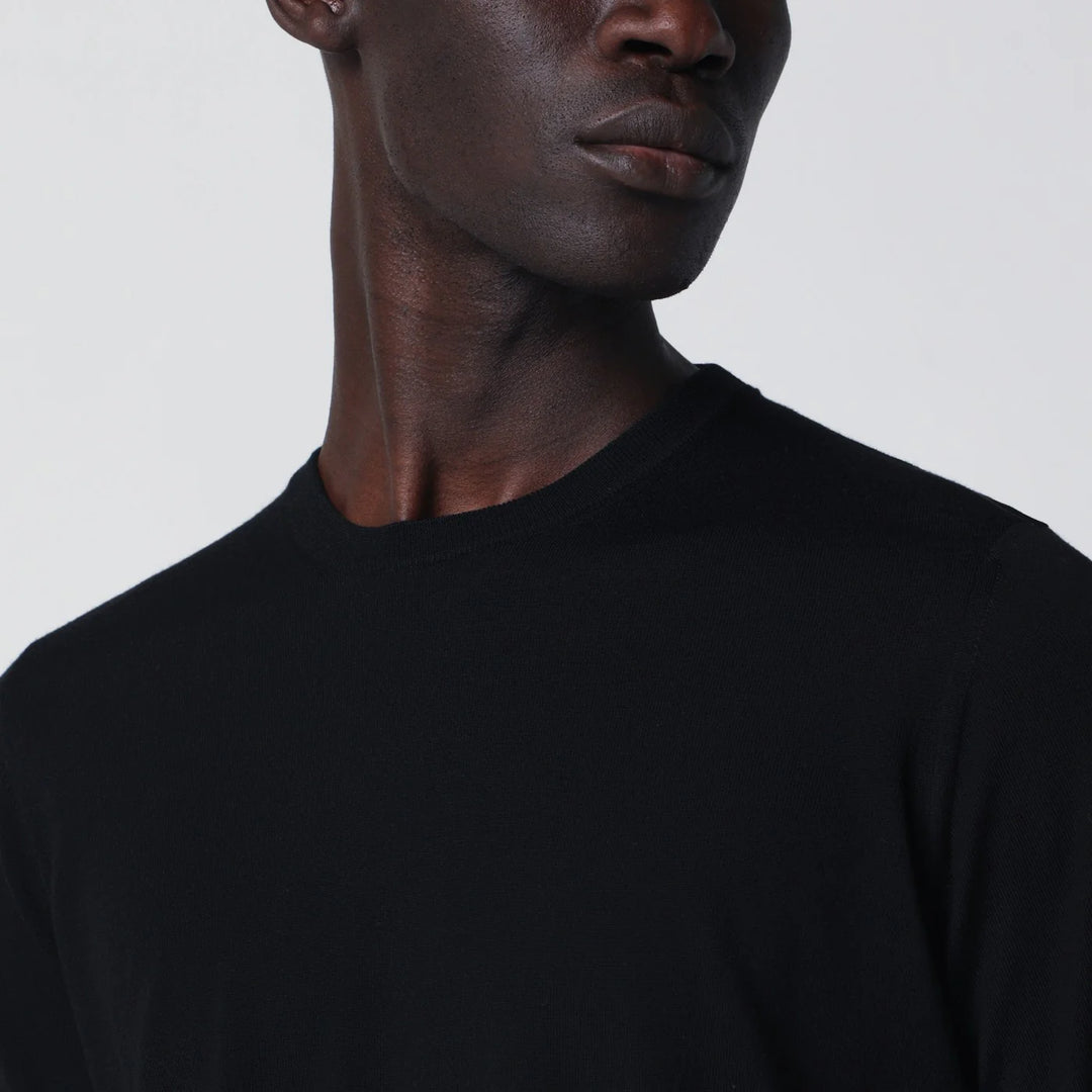 Drumohr - Black wool crew-neck sweater