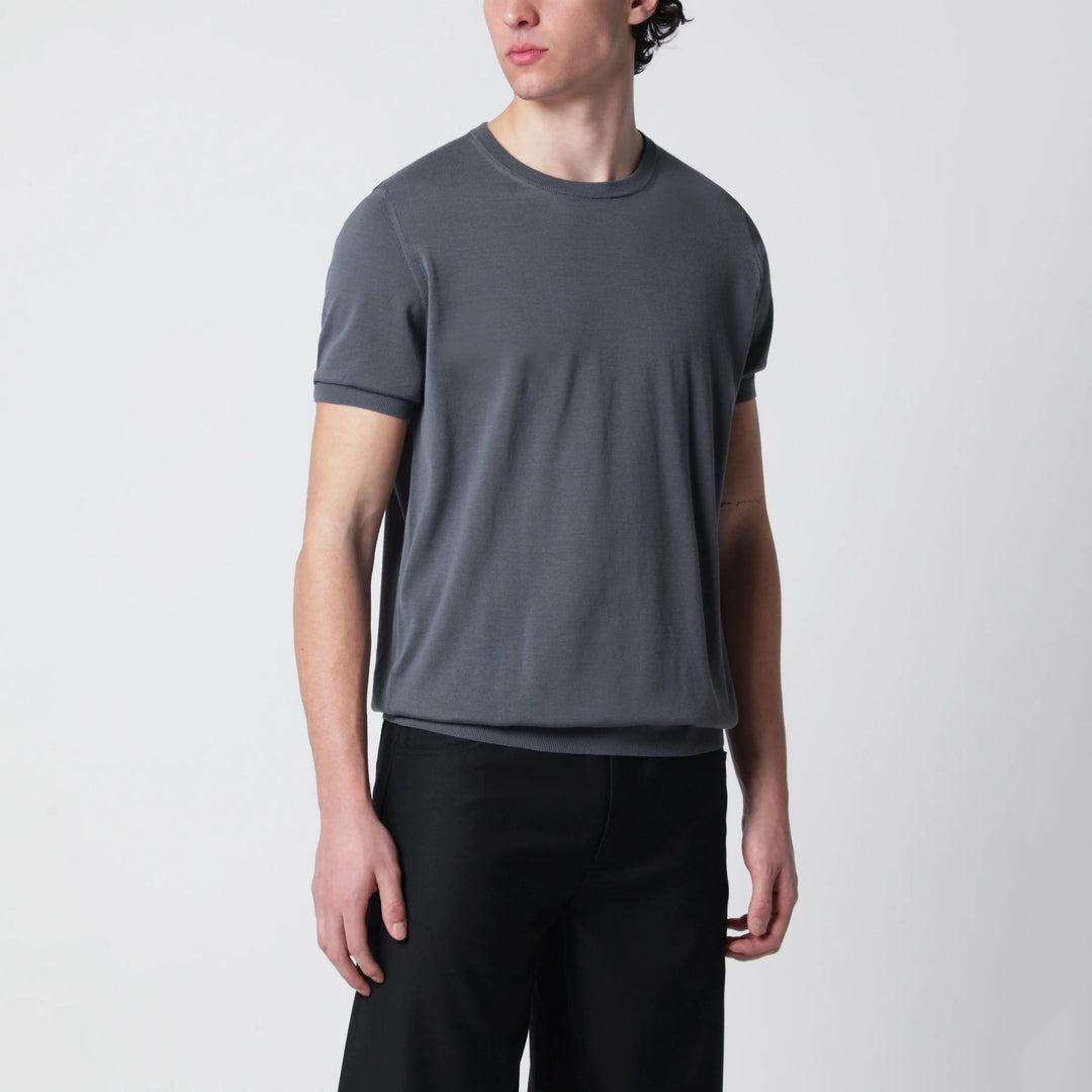 Drumohr - Grey cotton crewneck sweater