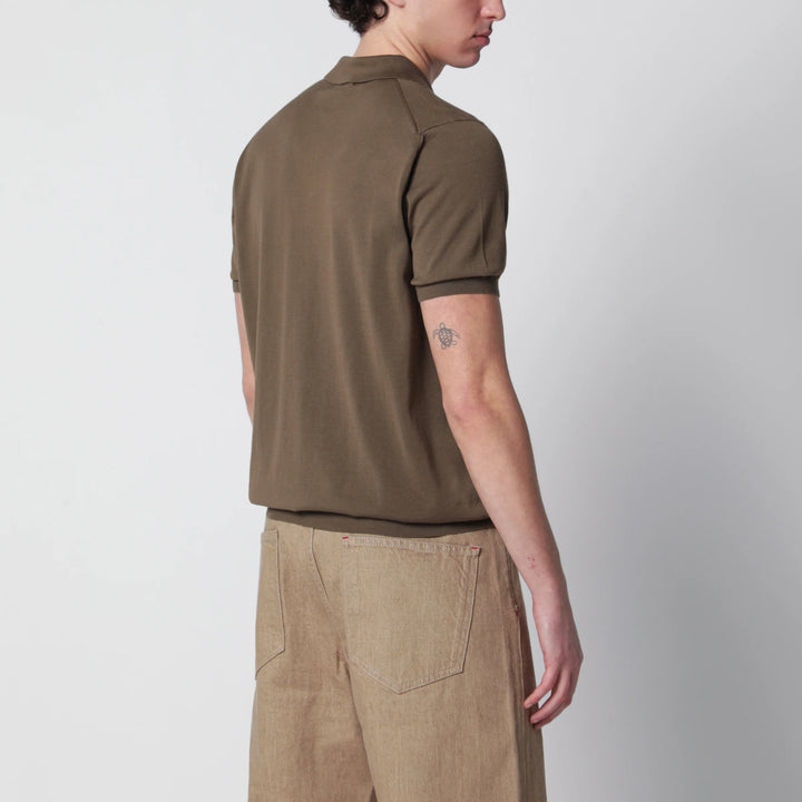 Drumohr - Military green cotton polo shirt