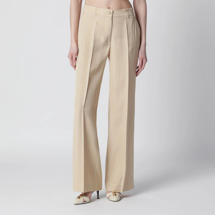 P.A.R.O.S.H. - Champagne-colored viscose trousers