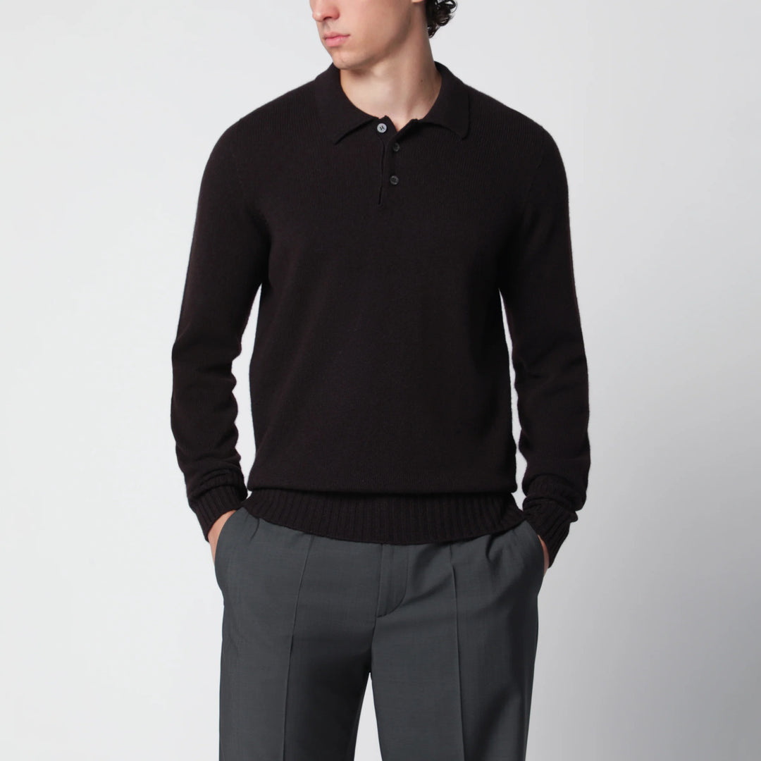 Drumohr - Brown wool polo sweater