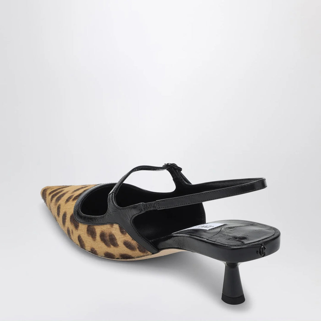 Jimmy Choo - Didi 45 slingback in leopard print pony skin