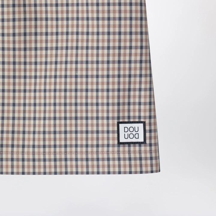 Douuod - Betulla beige mini skirt with check pattern