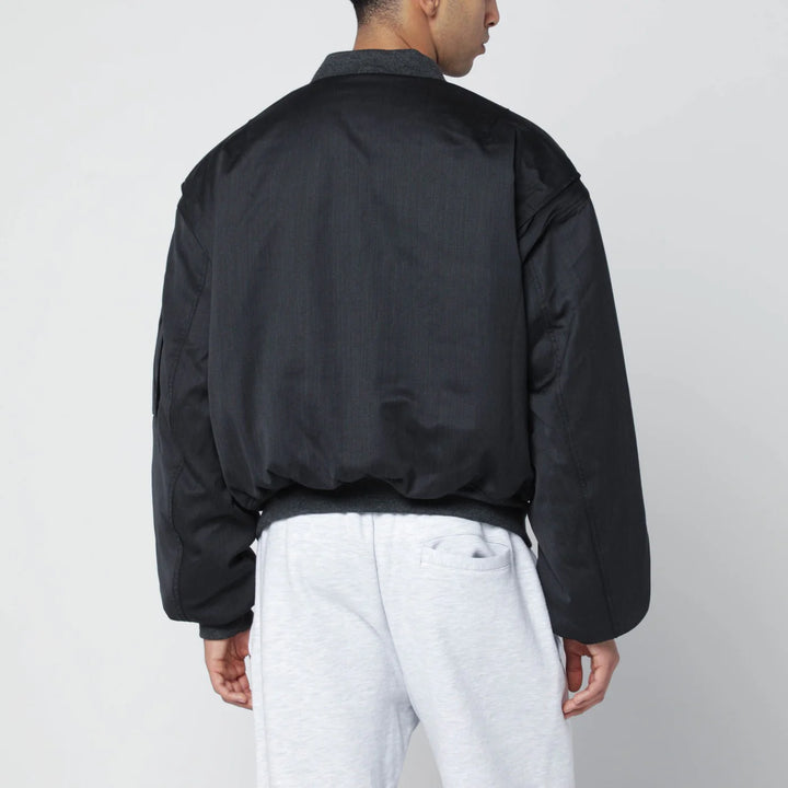 Entire Studios - Grey wool-blend bomber jacket with zip