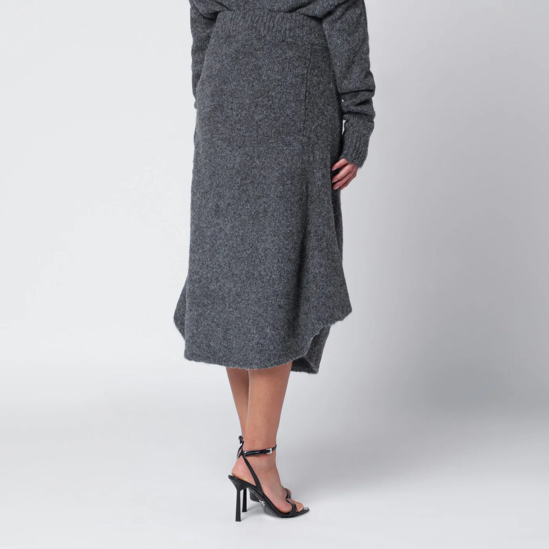 Entire Studios - Smoke grey wool-blend midi skirt