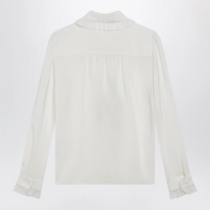 Dolce&amp;Gabbana - Silk and lace shirt with ruffles