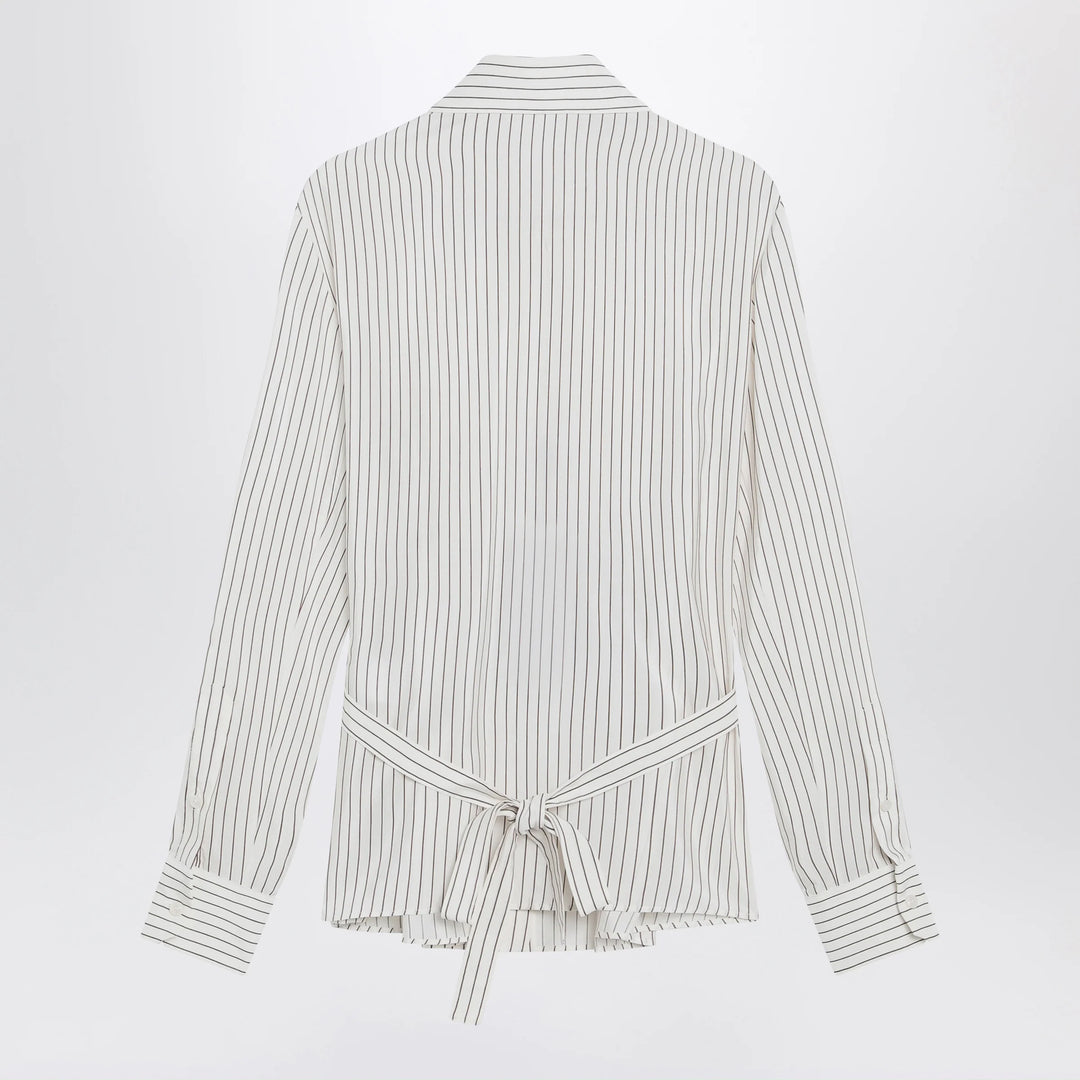 Dolce&amp;Gabbana - White pinstriped shirt in silk and cotton