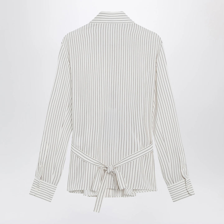 Dolce&amp;Gabbana - White pinstriped shirt in silk and cotton