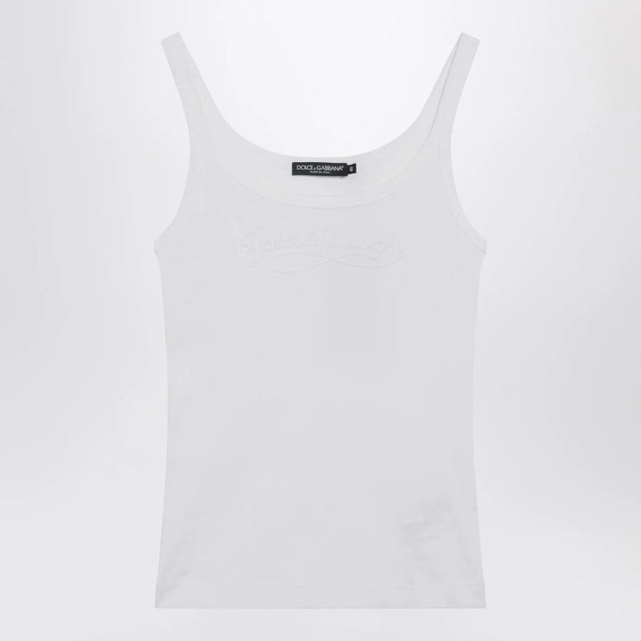 Dolce&amp;Gabbana - White tank top with logo embroidery
