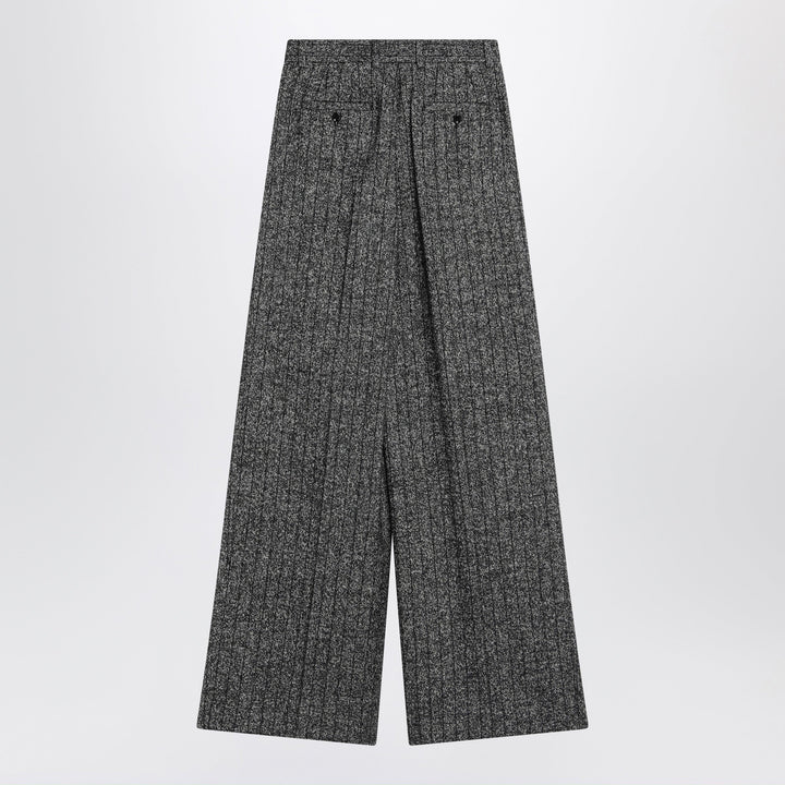 Dolce&amp;Gabbana - Wide dark grey striped trousers