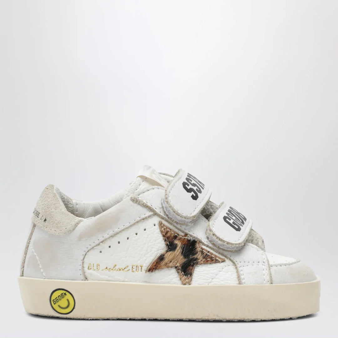 Golden Goose - Old School Sneakers in white with leopard-print star Brand Shoes 19